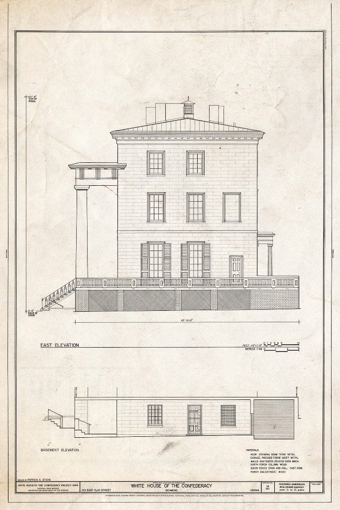 Blueprint HABS VA,44-Rich,7- (Sheet 4 of 15) - Dr. John Brockenbrough House, 1201 East Clay Street, Richmond, Independent City, VA