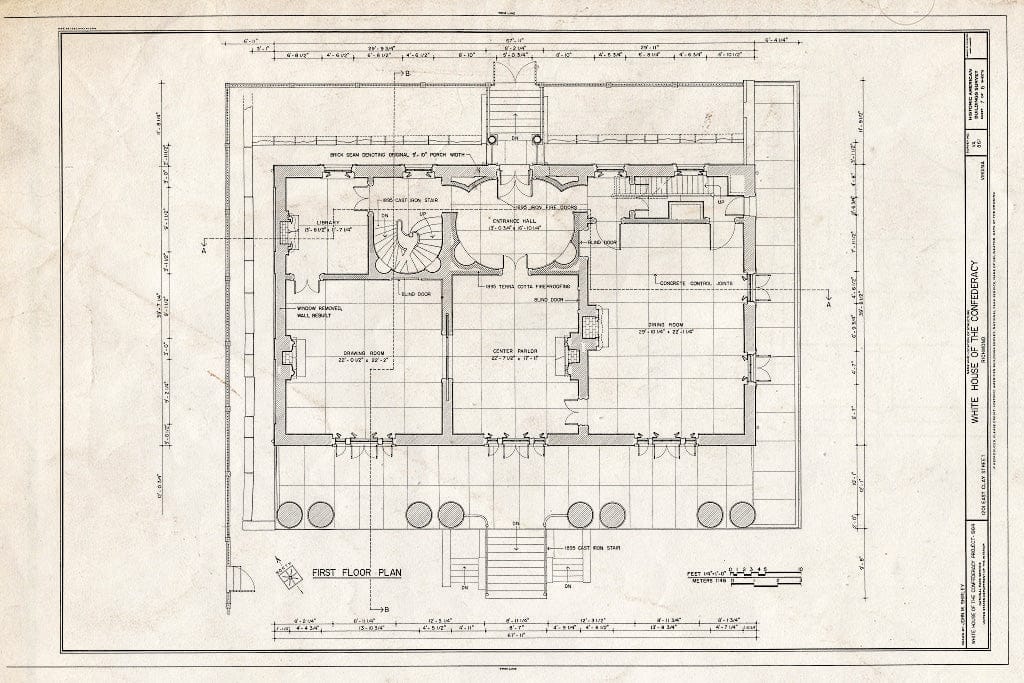 Blueprint HABS VA,44-Rich,7- (Sheet 7 of 15) - Dr. John Brockenbrough House, 1201 East Clay Street, Richmond, Independent City, VA