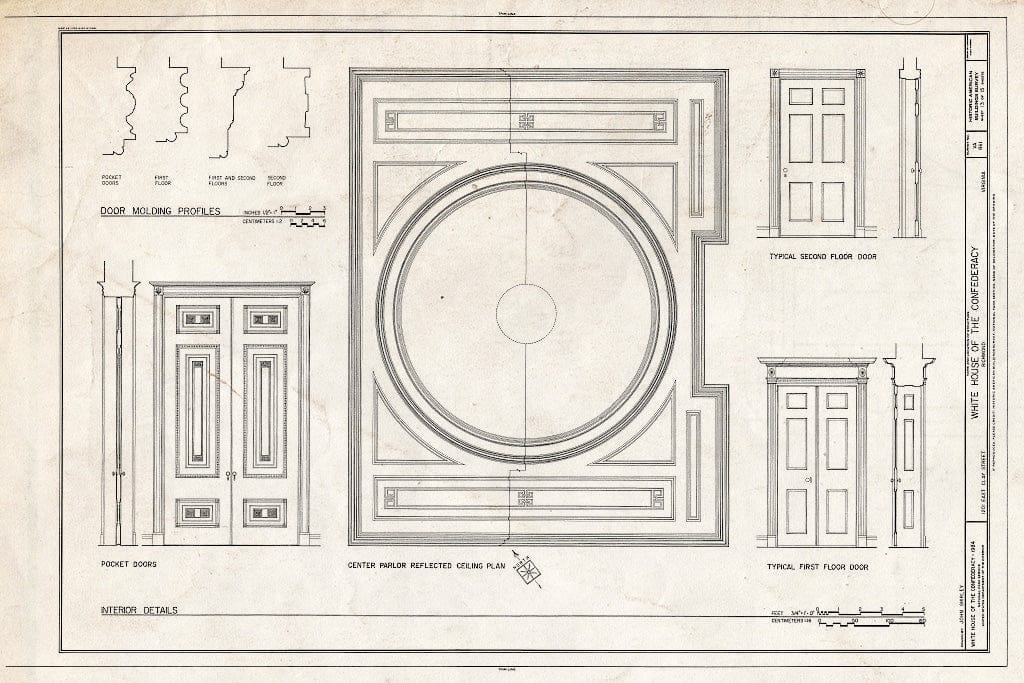 Blueprint HABS VA,44-Rich,7- (Sheet 13 of 15) - Dr. John Brockenbrough House, 1201 East Clay Street, Richmond, Independent City, VA