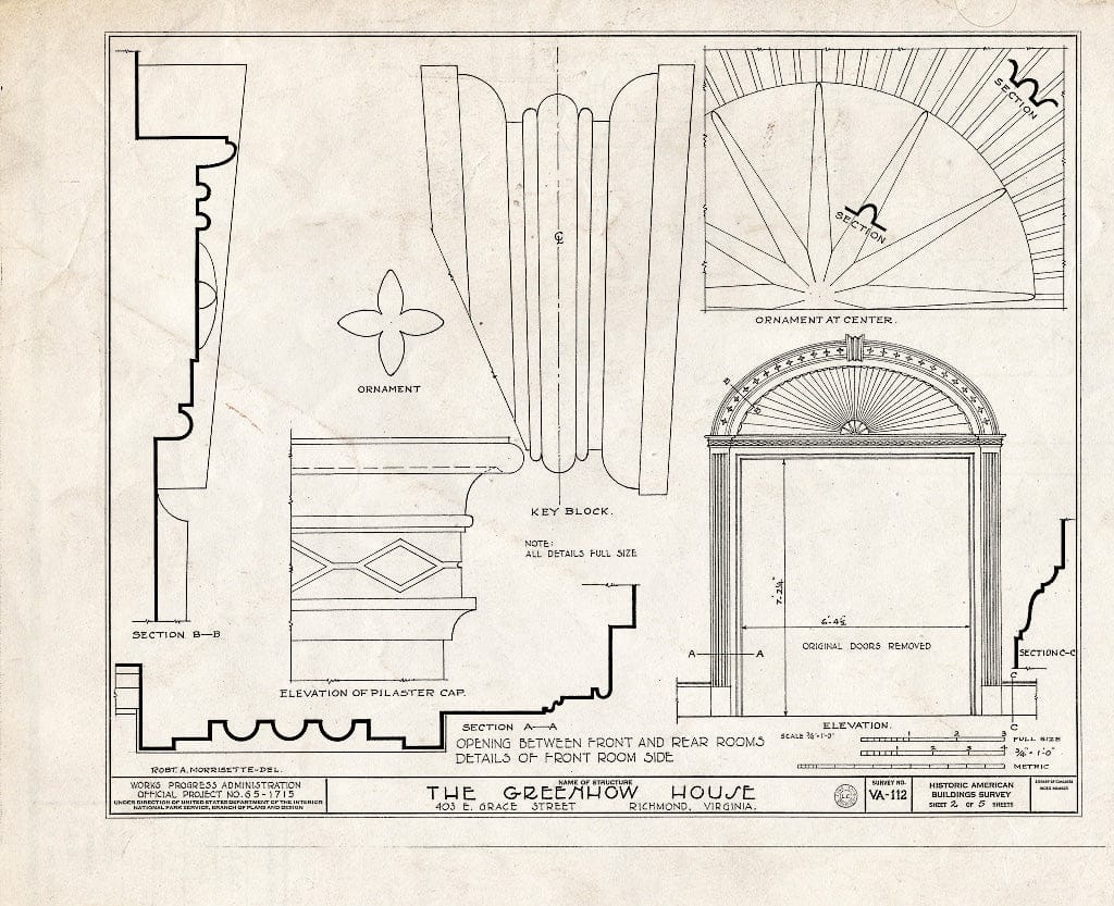Blueprint HABS VA,44-Rich,14- (Sheet 2 of 5) - Greenhow, 403 East Grace Street, Richmond, Independent City, VA