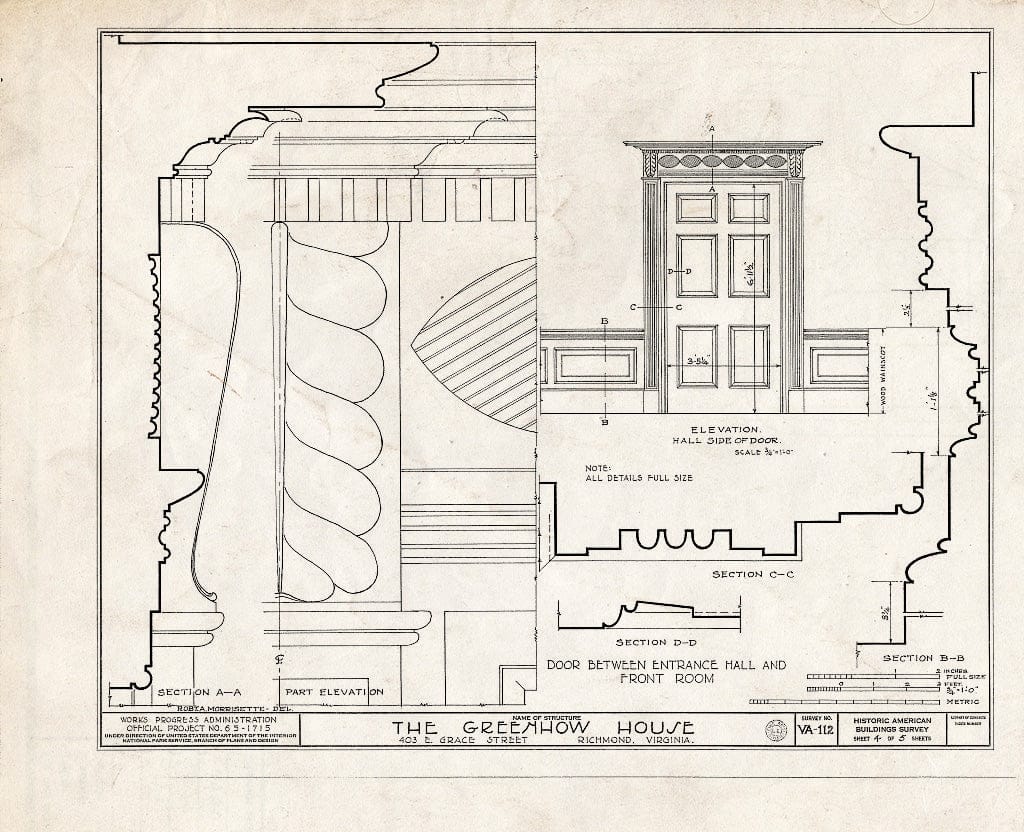 Blueprint HABS VA,44-Rich,14- (Sheet 4 of 5) - Greenhow, 403 East Grace Street, Richmond, Independent City, VA