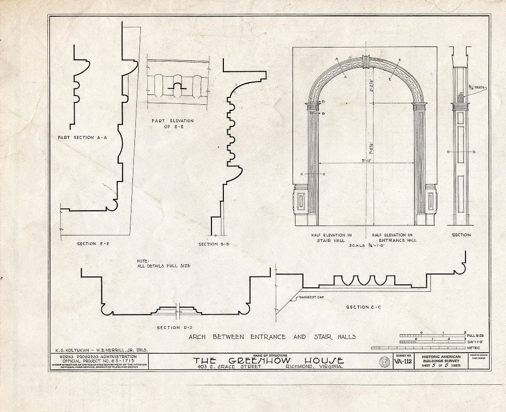 Blueprint HABS VA,44-Rich,14- (Sheet 5 of 5) - Greenhow, 403 East Grace Street, Richmond, Independent City, VA