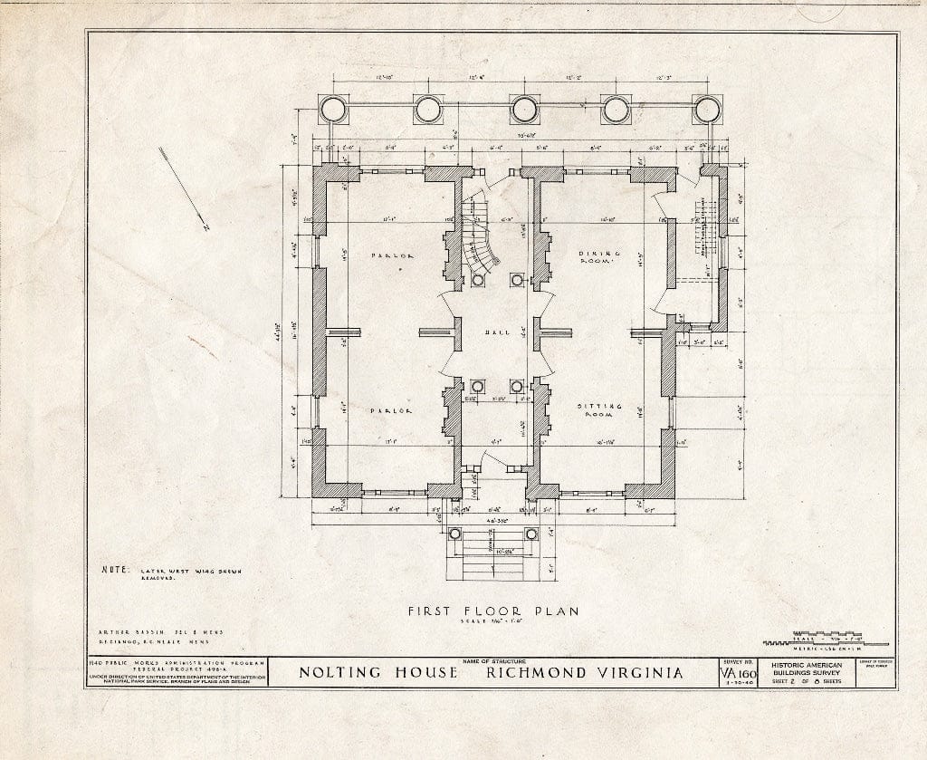 Blueprint HABS VA,44-Rich,25- (Sheet 2 of 8) - Hobson-Nolting House, 409 East Main Street, Richmond, Independent City, VA