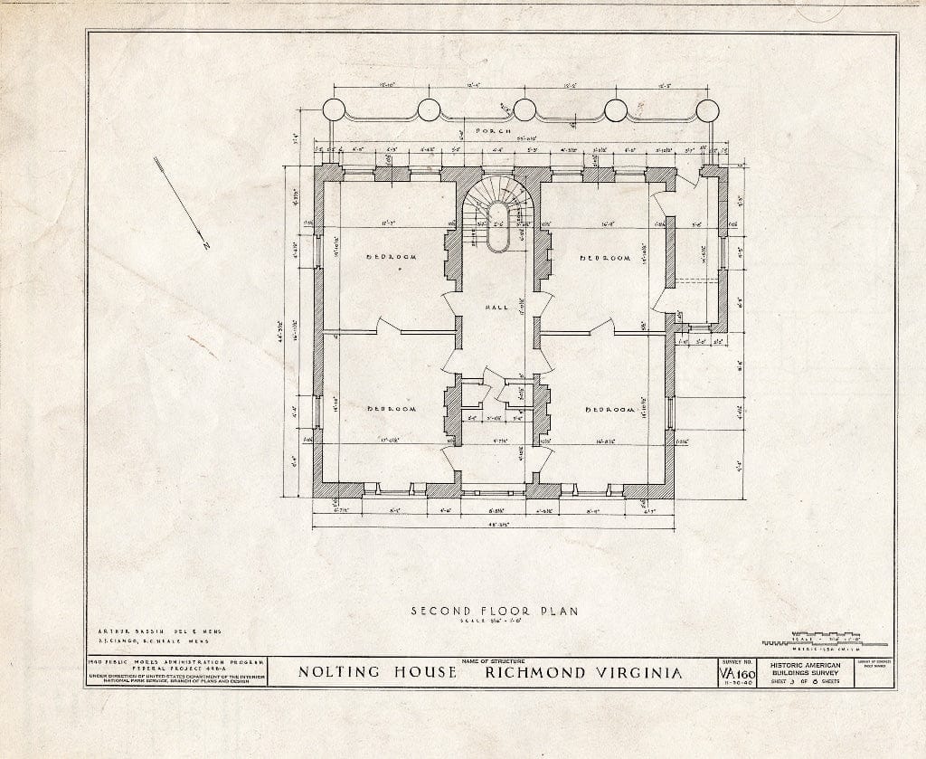 Blueprint HABS VA,44-Rich,25- (Sheet 3 of 8) - Hobson-Nolting House, 409 East Main Street, Richmond, Independent City, VA