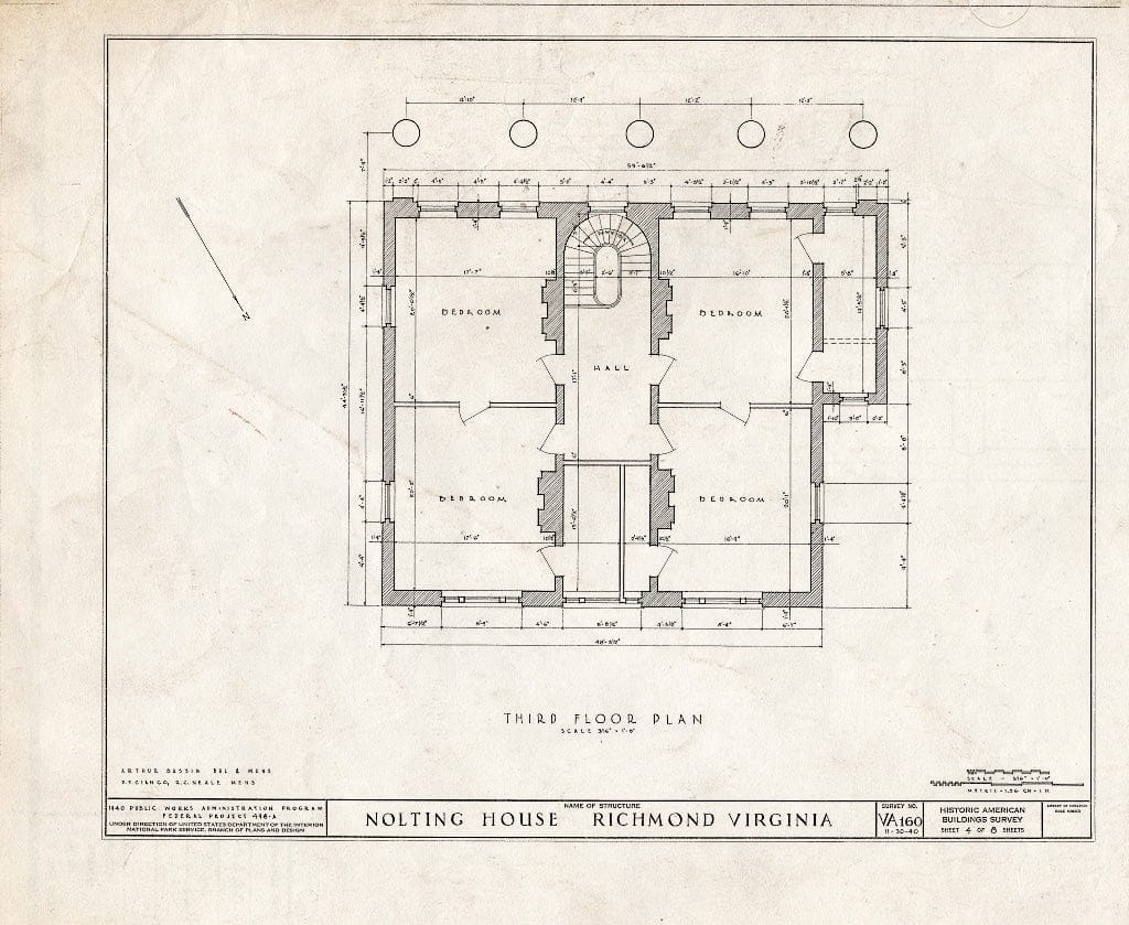 Blueprint HABS VA,44-Rich,25- (Sheet 4 of 8) - Hobson-Nolting House, 409 East Main Street, Richmond, Independent City, VA