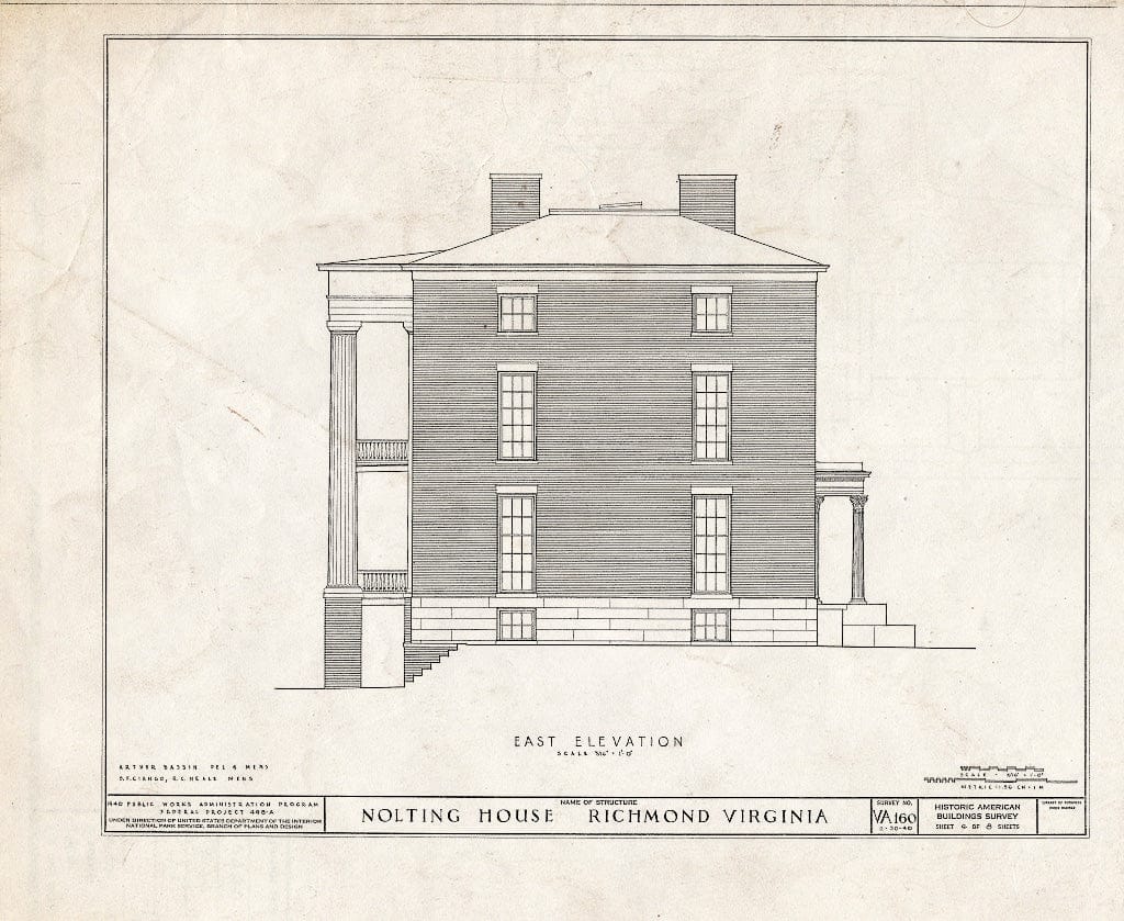 Blueprint HABS VA,44-Rich,25- (Sheet 6 of 8) - Hobson-Nolting House, 409 East Main Street, Richmond, Independent City, VA