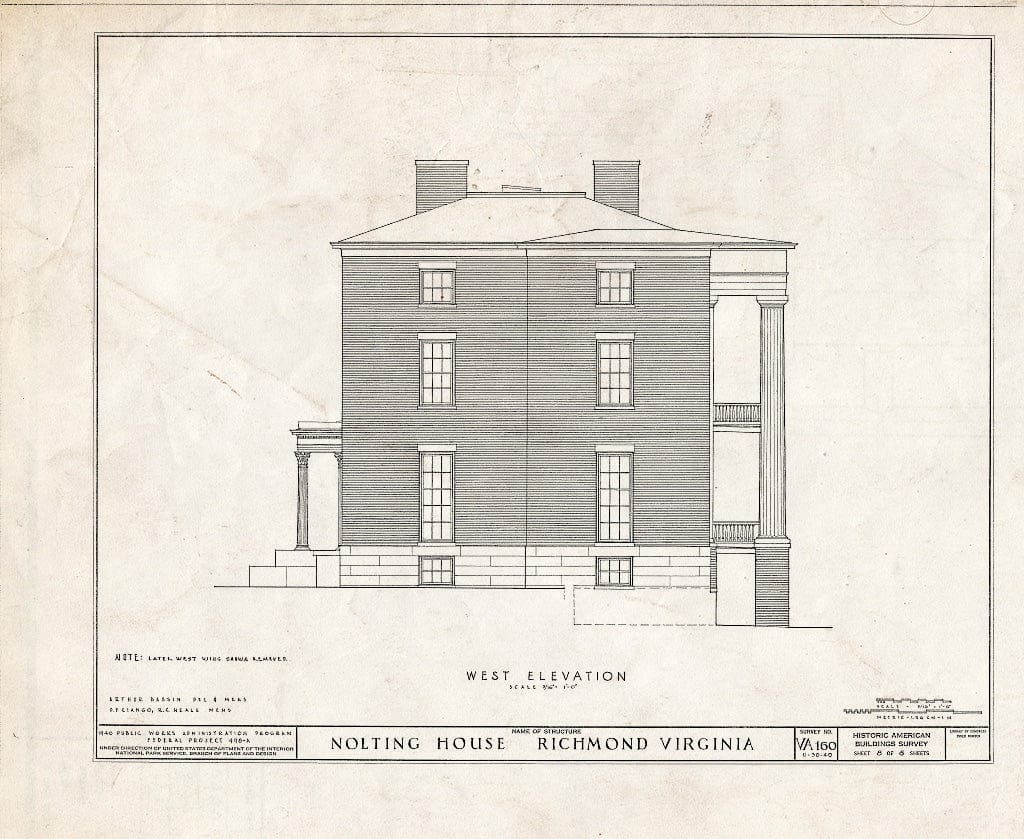 Blueprint HABS VA,44-Rich,25- (Sheet 8 of 8) - Hobson-Nolting House, 409 East Main Street, Richmond, Independent City, VA