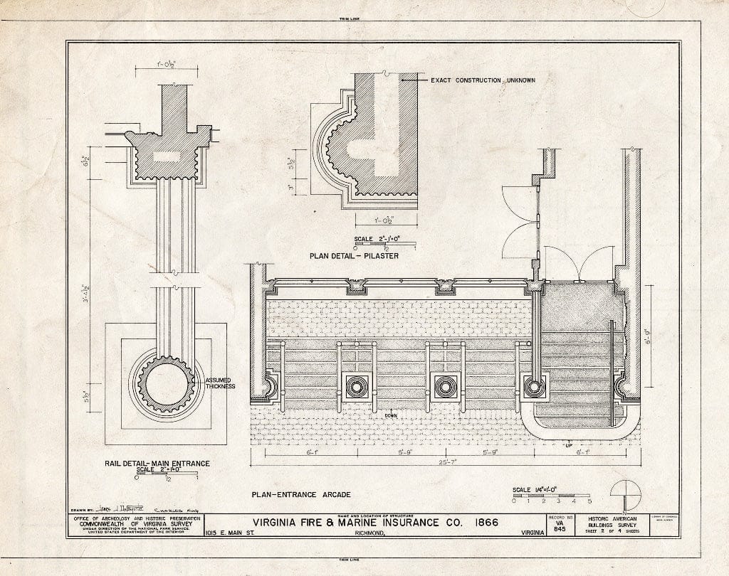 Blueprint HABS VA,44-Rich,94- (Sheet 2 of 4) - Virginia Fire & Marine Insurance Building, 1015 East Main Street, Richmond, Independent City, VA