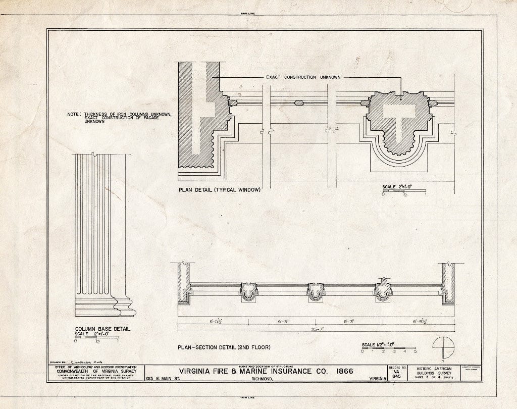 Blueprint HABS VA,44-Rich,94- (Sheet 3 of 4) - Virginia Fire & Marine Insurance Building, 1015 East Main Street, Richmond, Independent City, VA