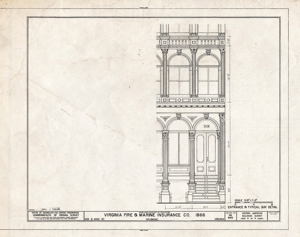 Blueprint HABS VA,44-Rich,94- (Sheet 4 of 4) - Virginia Fire & Marine Insurance Building, 1015 East Main Street, Richmond, Independent City, VA