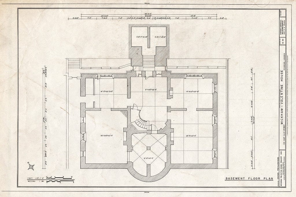 Blueprint HABS VA,44-Rich,5- (Sheet 3 of 18) - Wickham-Valentine House, 1015 East Clay Street, Richmond, Independent City, VA
