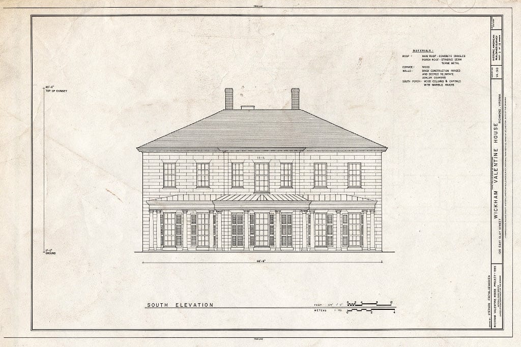 Blueprint HABS VA,44-Rich,5- (Sheet 9 of 18) - Wickham-Valentine House, 1015 East Clay Street, Richmond, Independent City, VA