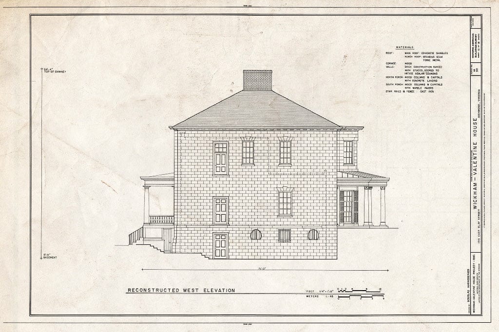 Blueprint HABS VA,44-Rich,5- (Sheet 10 of 18) - Wickham-Valentine House, 1015 East Clay Street, Richmond, Independent City, VA