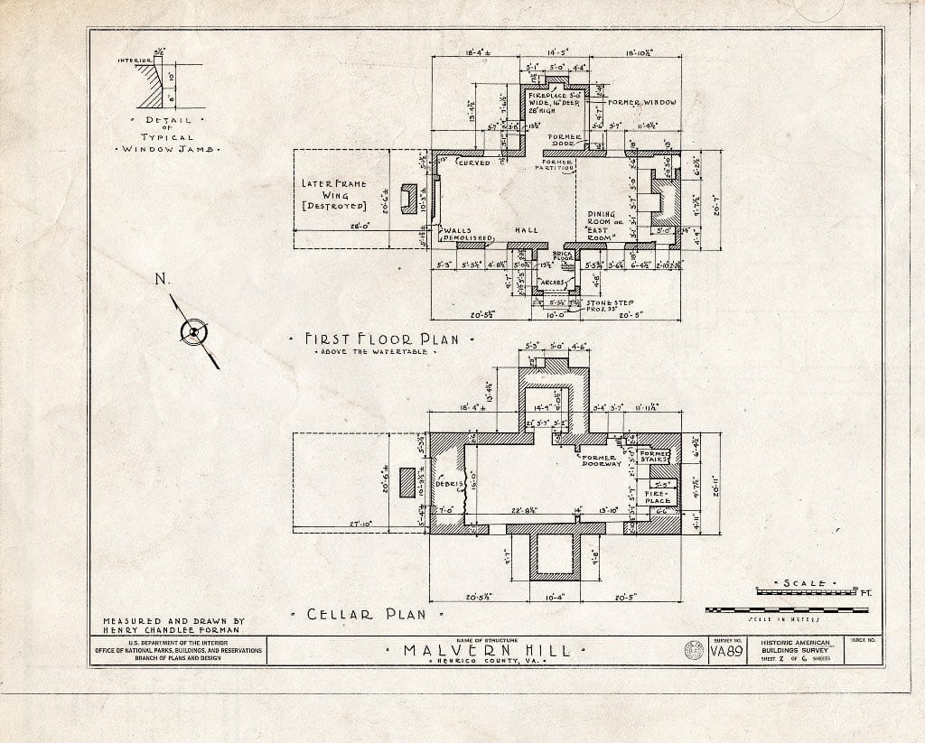 Blueprint HABS VA,44-Rich.V,1- (Sheet 2 of 6) - Malvern Hill, State Route 156 Vicinity, Richmond, Independent City, VA