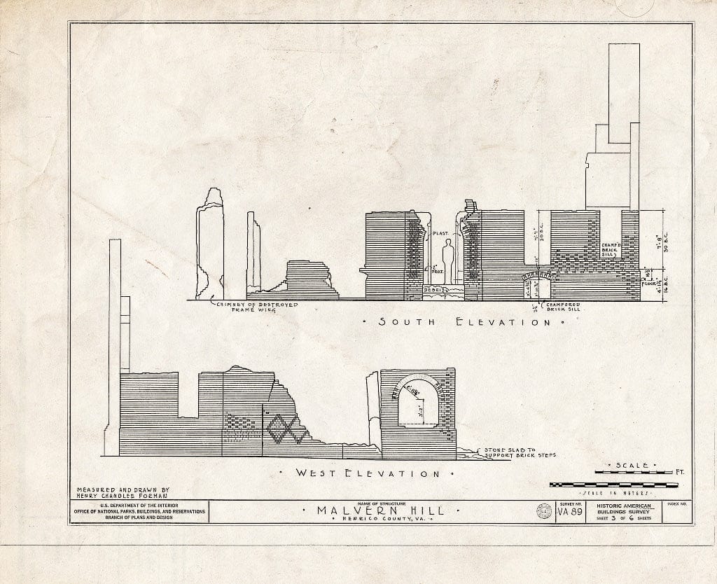 Blueprint HABS VA,44-Rich.V,1- (Sheet 3 of 6) - Malvern Hill, State Route 156 Vicinity, Richmond, Independent City, VA