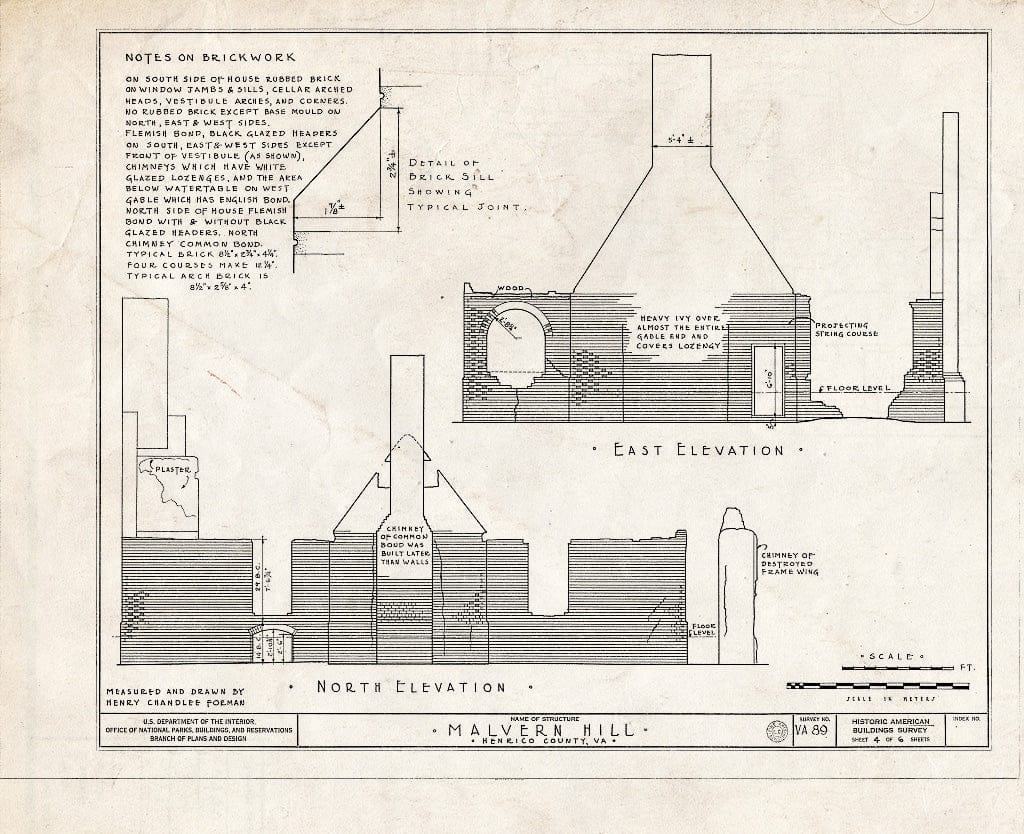 Blueprint HABS VA,44-Rich.V,1- (Sheet 4 of 6) - Malvern Hill, State Route 156 Vicinity, Richmond, Independent City, VA
