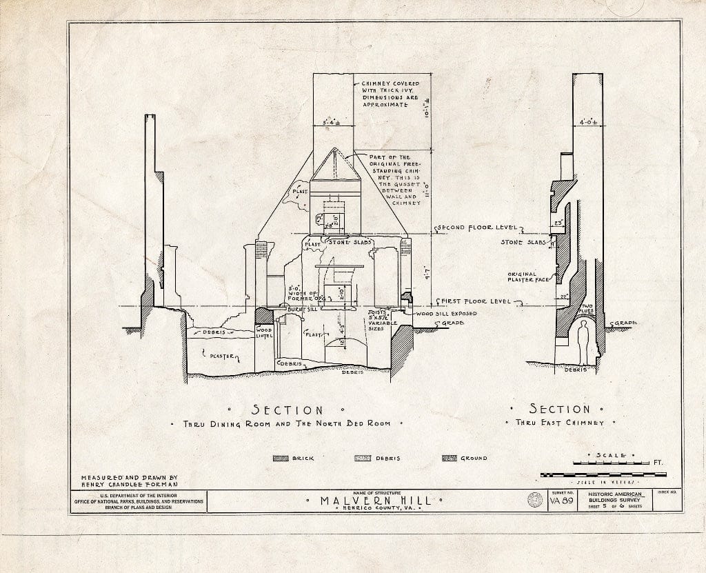 Blueprint HABS VA,44-Rich.V,1- (Sheet 5 of 6) - Malvern Hill, State Route 156 Vicinity, Richmond, Independent City, VA
