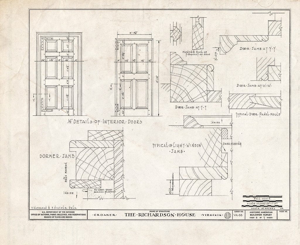 Blueprint HABS VA,48-CROK.V,1- (Sheet 6 of 7) - Richardson House, Croaker, James City County, VA