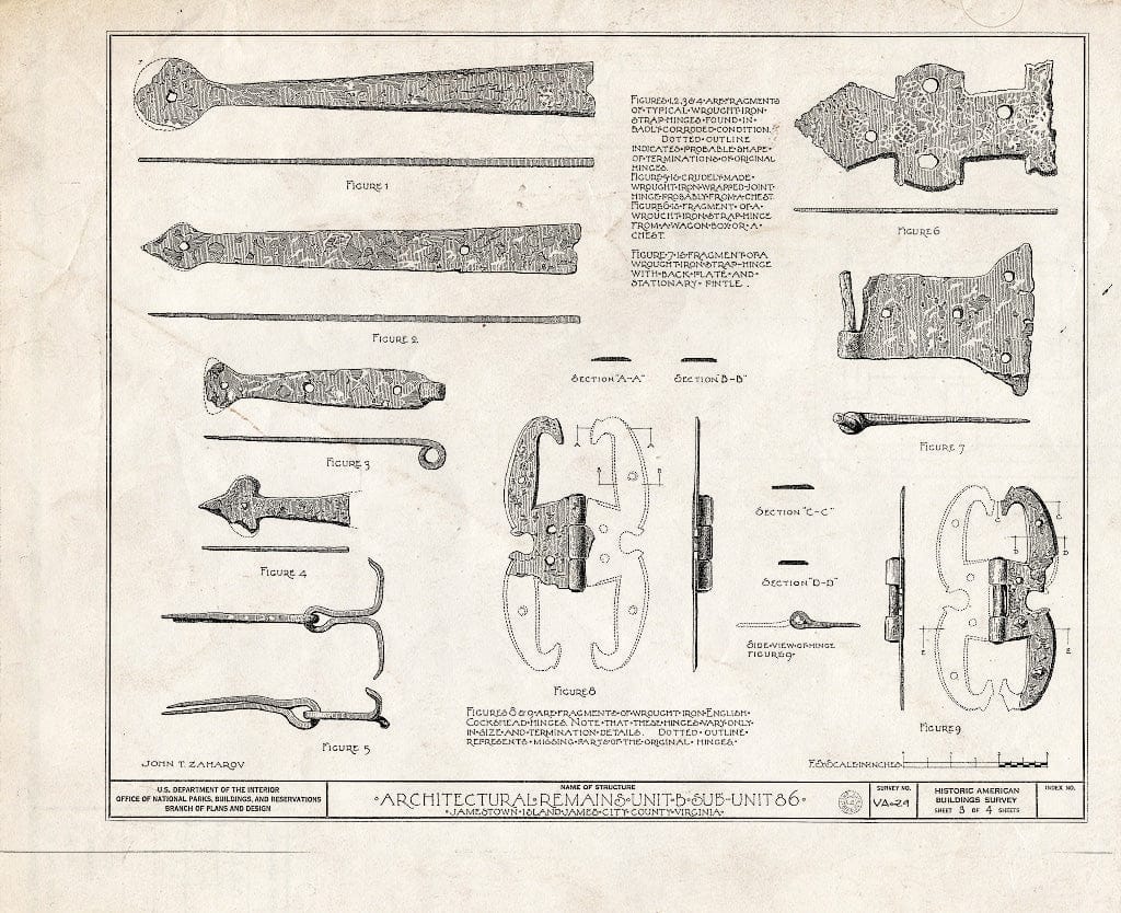 Blueprint HABS VA,48-JAM,5- (Sheet 3 of 4) - Architectural Remains, Unit B, Sub-Unit 86, Jamestown, James City County, VA