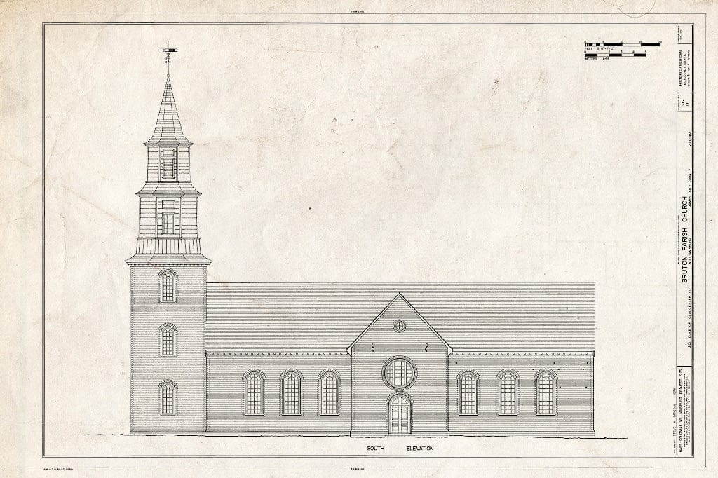 Blueprint HABS VA,48-WIL,2- (Sheet 3 of 4) - Bruton Parish Church, 201 Duke of Gloucester Street, Williamsburg, Williamsburg, VA