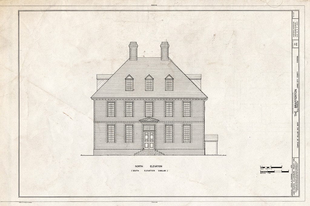 Blueprint HABS VA,48-WIL,4D- (Sheet 6 of 7) - William & Mary College, Brafferton Hall, College Yard, Williamsburg, Williamsburg, VA