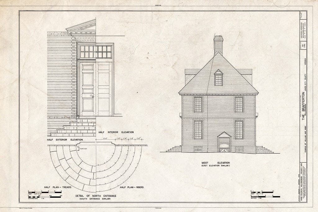 Blueprint HABS VA,48-WIL,4D- (Sheet 7 of 7) - William & Mary College, Brafferton Hall, College Yard, Williamsburg, Williamsburg, VA