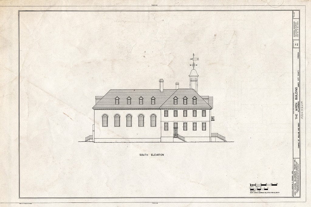 Blueprint HABS VA,48-WIL,4A- (Sheet 8 of 13) - William & Mary College, Main Bulding, College Yard, Williamsburg, Williamsburg, VA