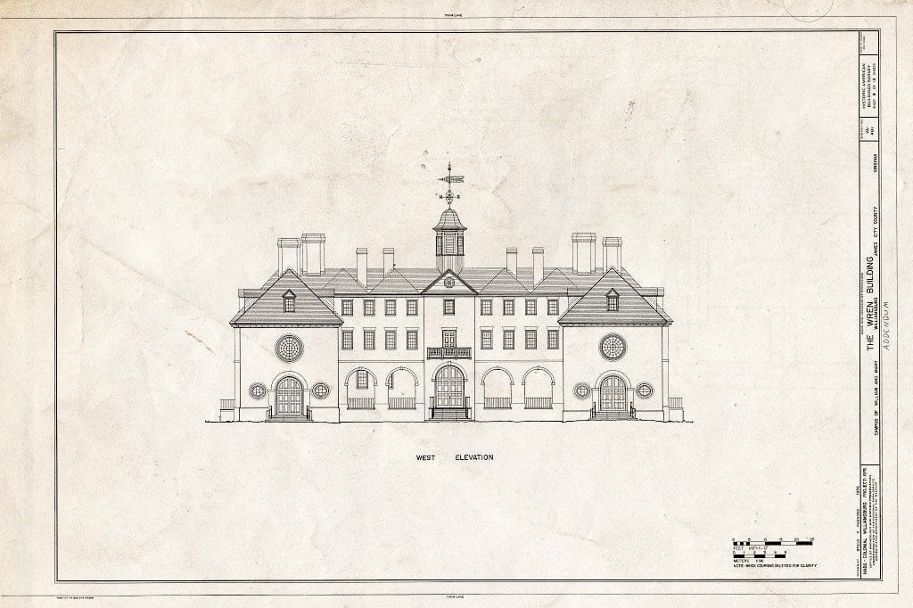 Blueprint HABS VA,48-WIL,4A- (Sheet 9 of 13) - William & Mary College, Main Bulding, College Yard, Williamsburg, Williamsburg, VA