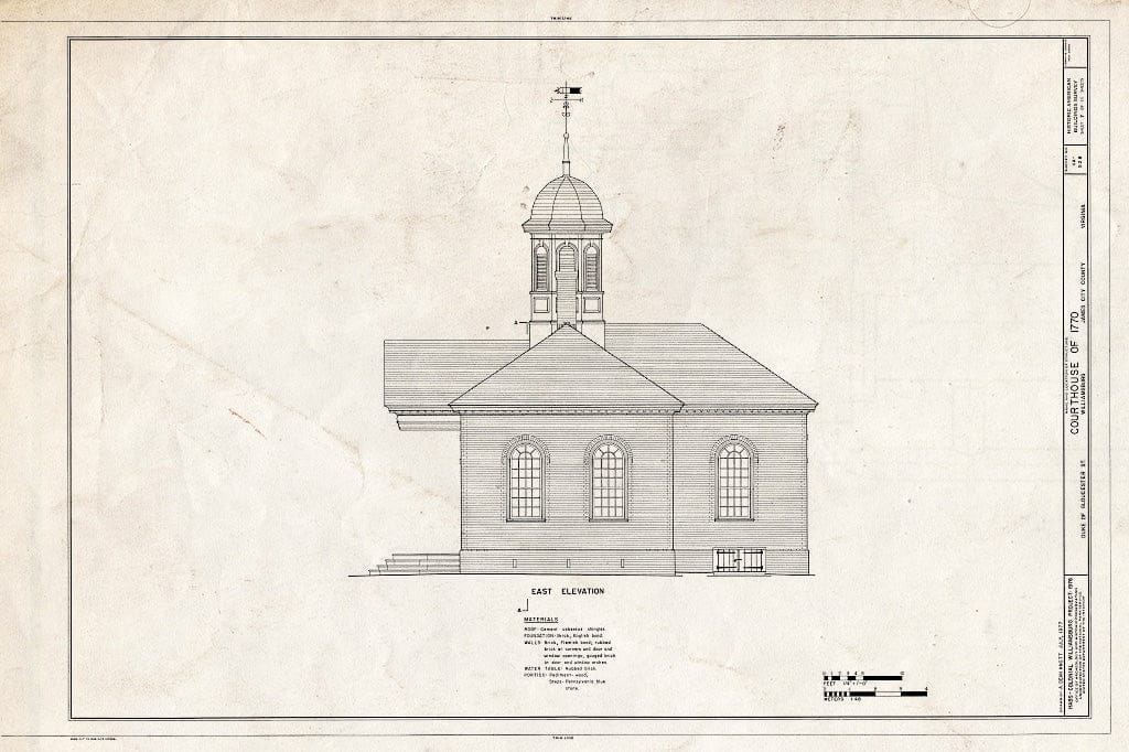 Blueprint HABS VA,48-WIL,53- (Sheet 7 of 11) - Old Courthouse, Courthouse Green, Williamsburg, Williamsburg, VA