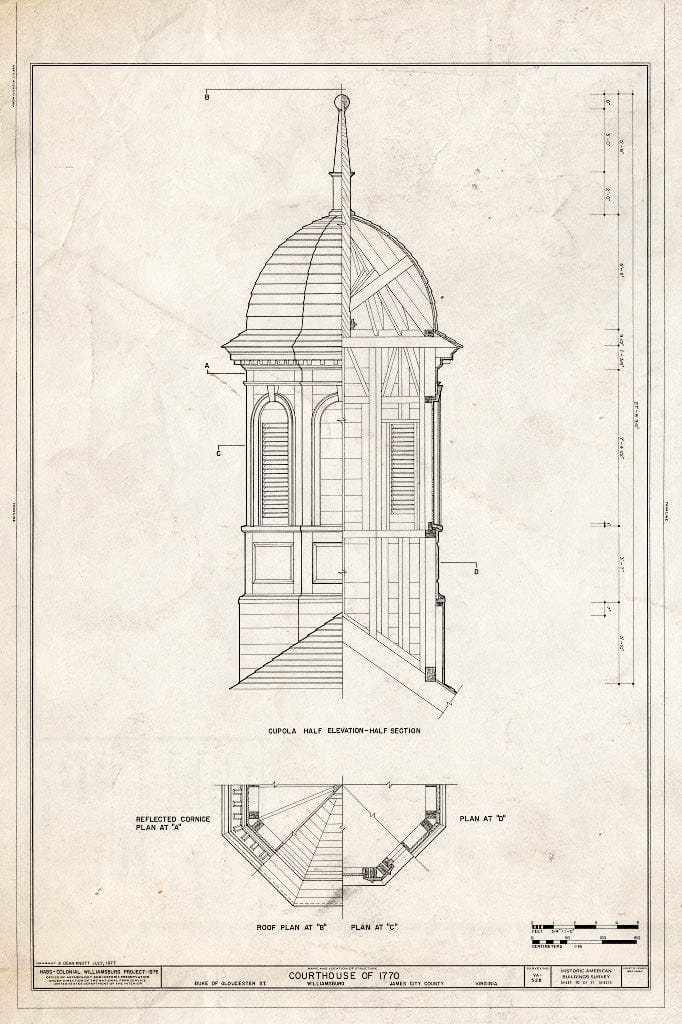Blueprint HABS VA,48-WIL,53- (Sheet 10 of 11) - Old Courthouse, Courthouse Green, Williamsburg, Williamsburg, VA