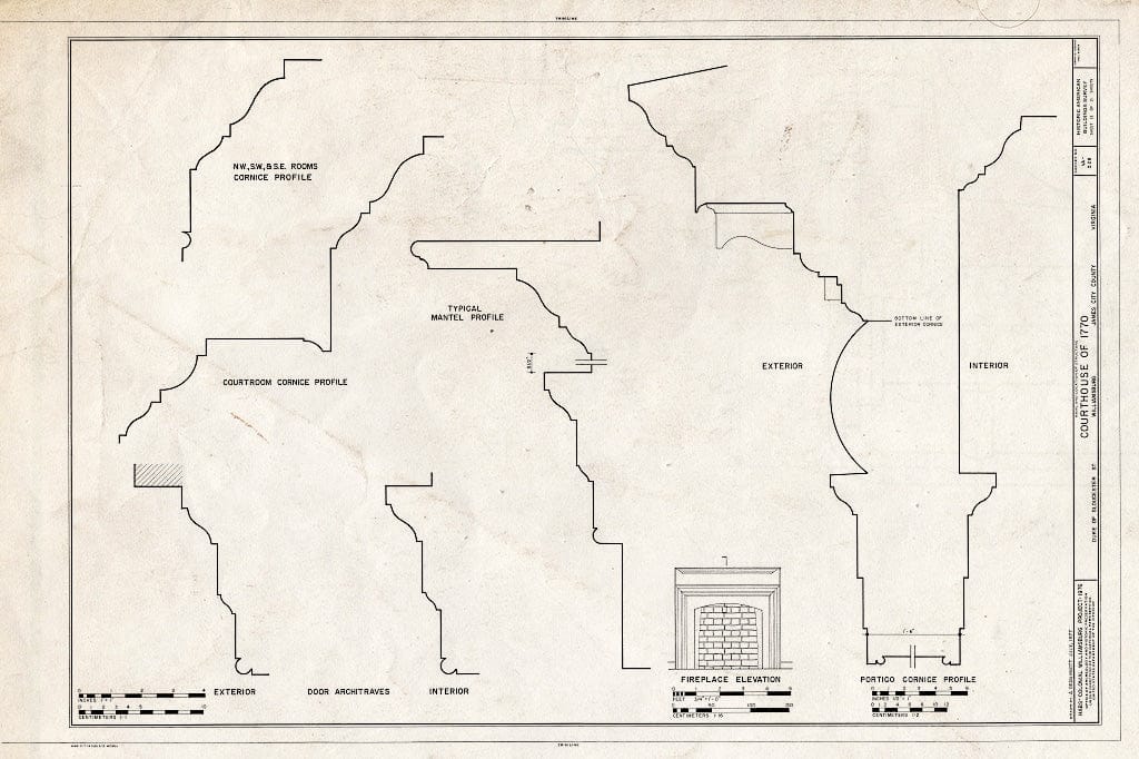 Blueprint HABS VA,48-WIL,53- (Sheet 11 of 11) - Old Courthouse, Courthouse Green, Williamsburg, Williamsburg, VA