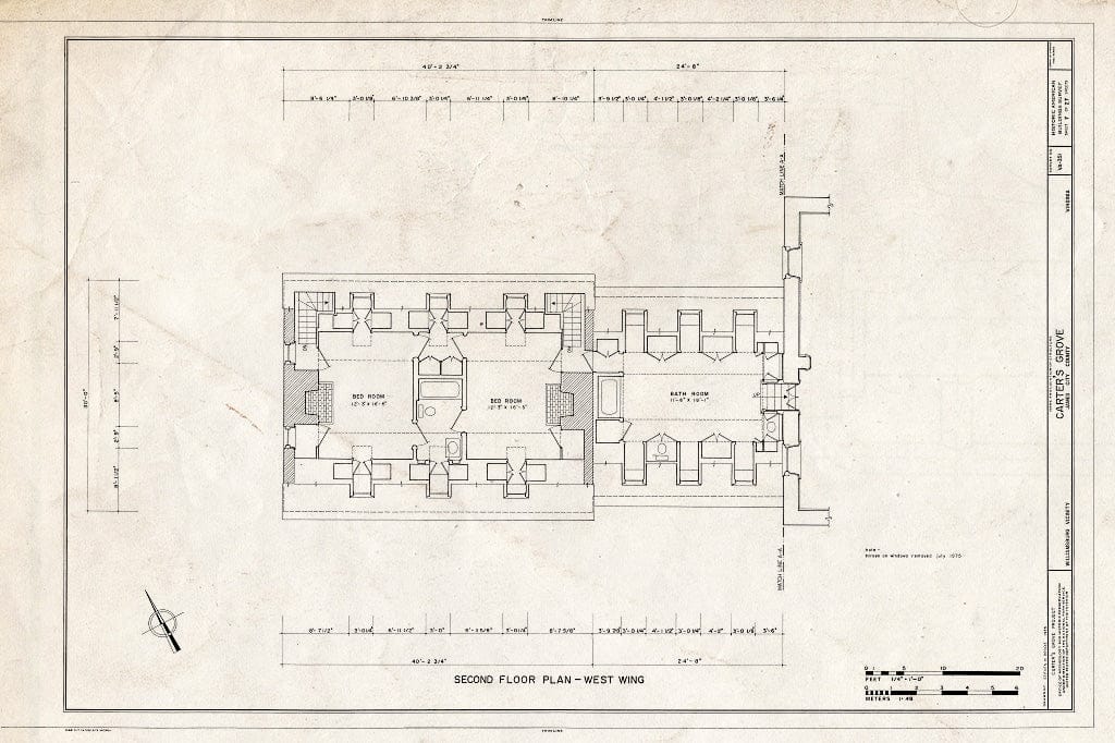 Blueprint HABS VA,48-WIL.V,1- (Sheet 7 of 27) - Carter's Grove, U.S. Route 60 Vicinity, Williamsburg, Williamsburg, VA