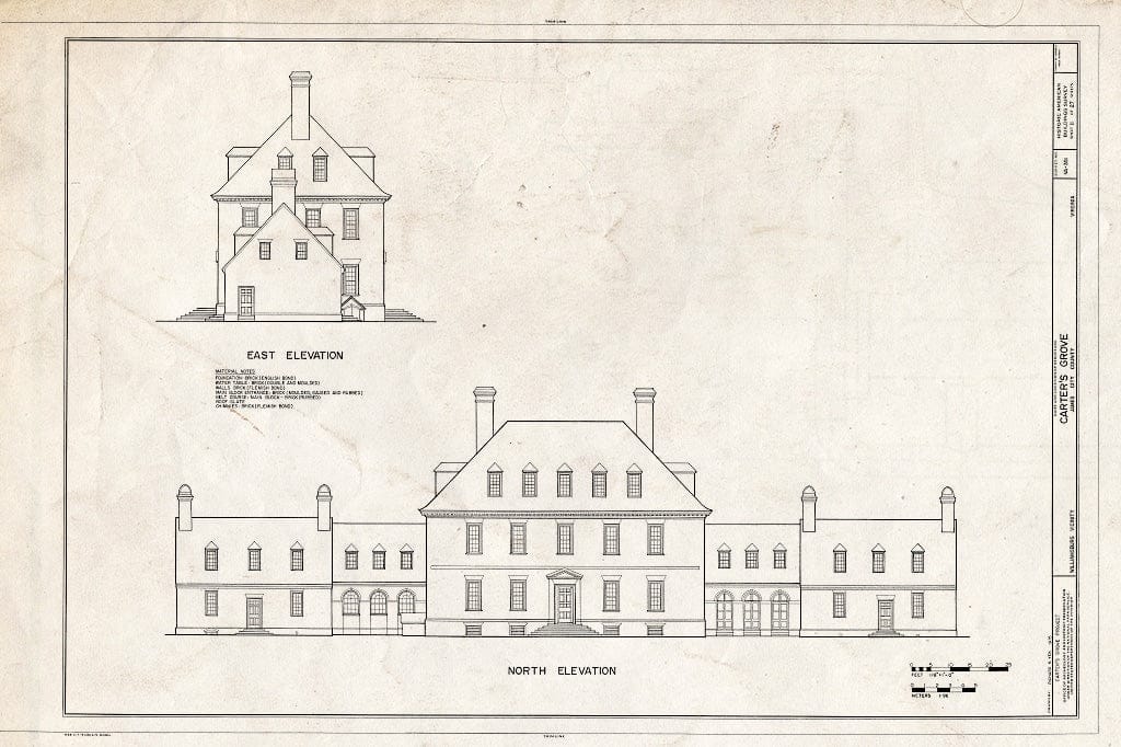 Blueprint HABS VA,48-WIL.V,1- (Sheet 11 of 27) - Carter's Grove, U.S. Route 60 Vicinity, Williamsburg, Williamsburg, VA
