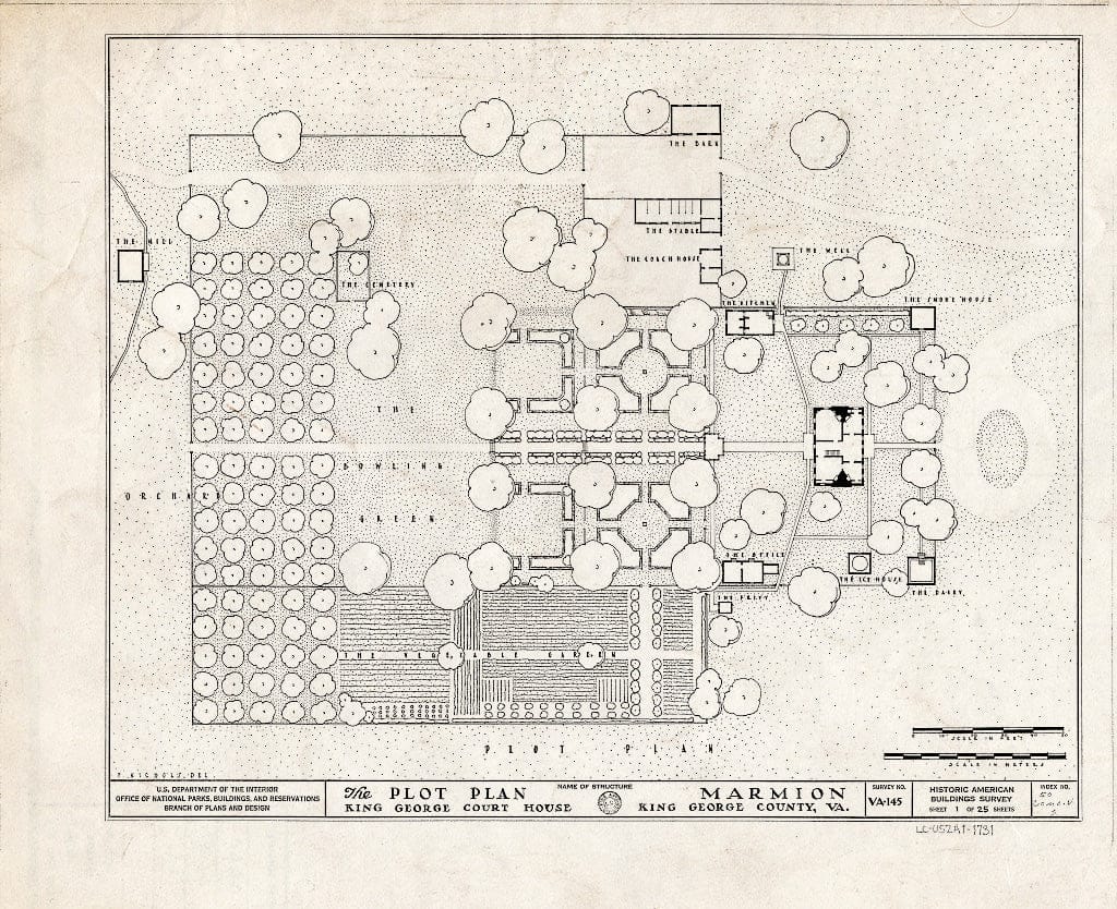Blueprint HABS VA,50-Como.V,2- (Sheet 1 of 25) - Marmion, State Route 649 Vicinity, Comorn, King George County, VA