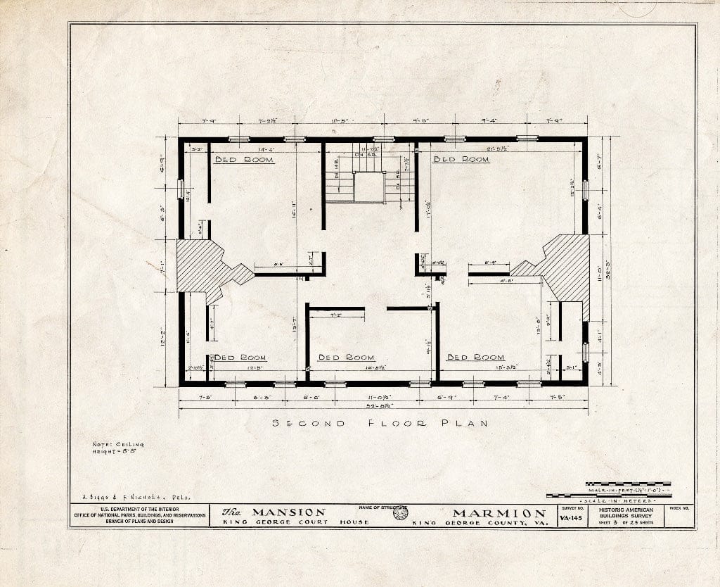 Blueprint HABS VA,50-Como.V,2- (Sheet 3 of 25) - Marmion, State Route 649 Vicinity, Comorn, King George County, VA
