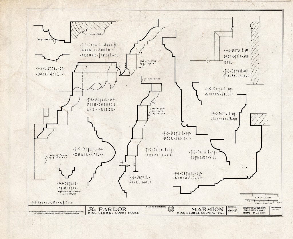 Blueprint HABS VA,50-Como.V,2- (Sheet 9 of 25) - Marmion, State Route 649 Vicinity, Comorn, King George County, VA