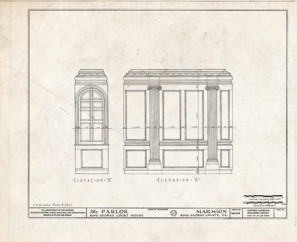 Blueprint HABS VA,50-Como.V,2- (Sheet 10 of 25) - Marmion, State Route 649 Vicinity, Comorn, King George County, VA