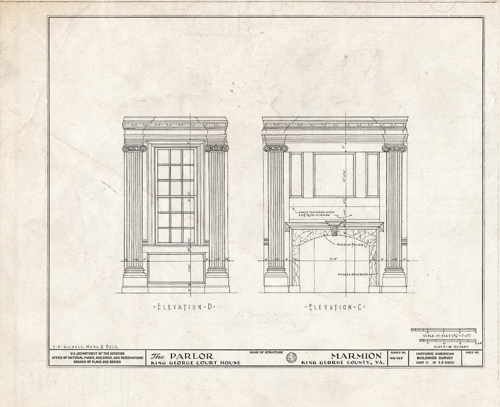 Blueprint HABS VA,50-Como.V,2- (Sheet 11 of 25) - Marmion, State Route 649 Vicinity, Comorn, King George County, VA