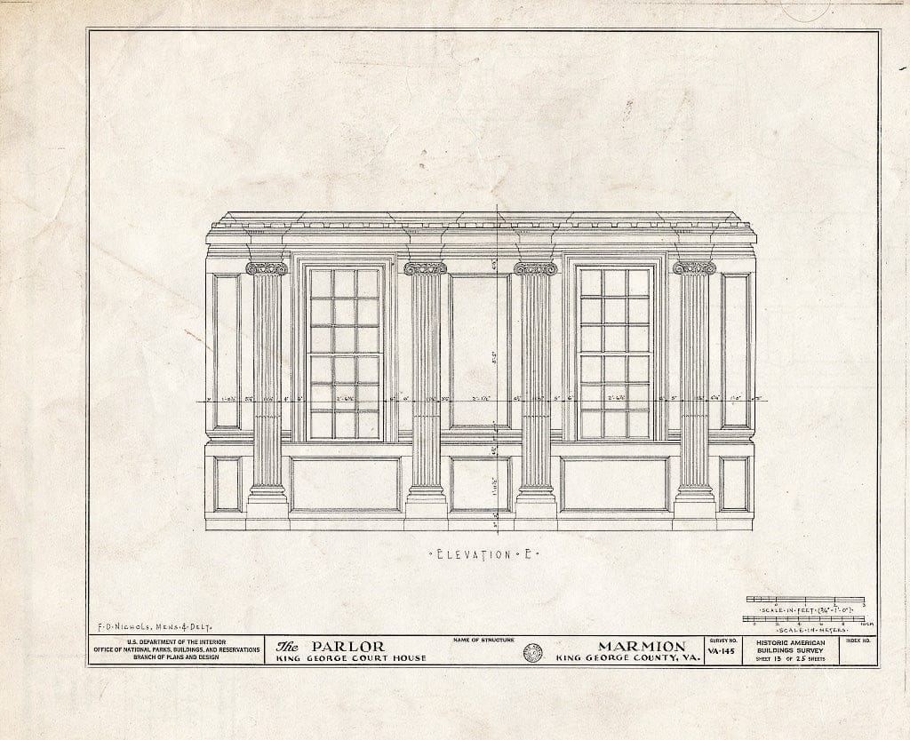 Blueprint HABS VA,50-Como.V,2- (Sheet 13 of 25) - Marmion, State Route 649 Vicinity, Comorn, King George County, VA