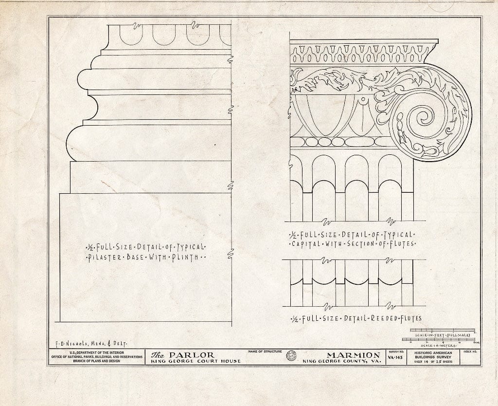 Blueprint HABS VA,50-Como.V,2- (Sheet 14 of 25) - Marmion, State Route 649 Vicinity, Comorn, King George County, VA