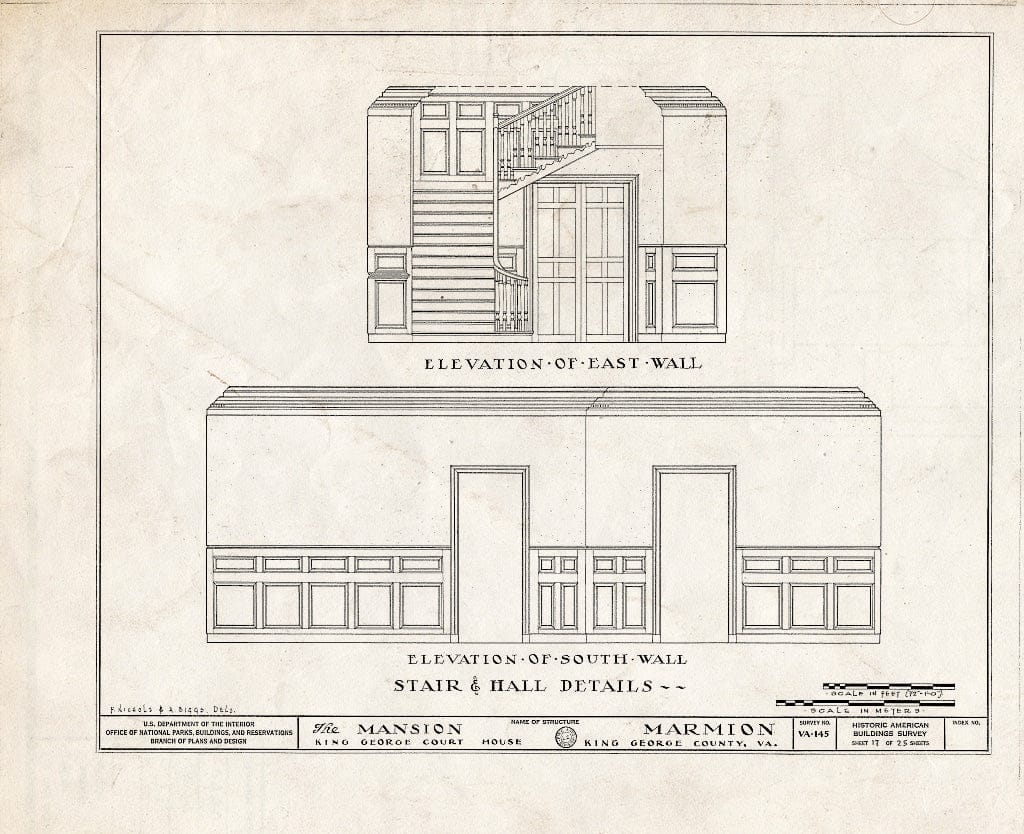 Blueprint HABS VA,50-Como.V,2- (Sheet 17 of 25) - Marmion, State Route 649 Vicinity, Comorn, King George County, VA
