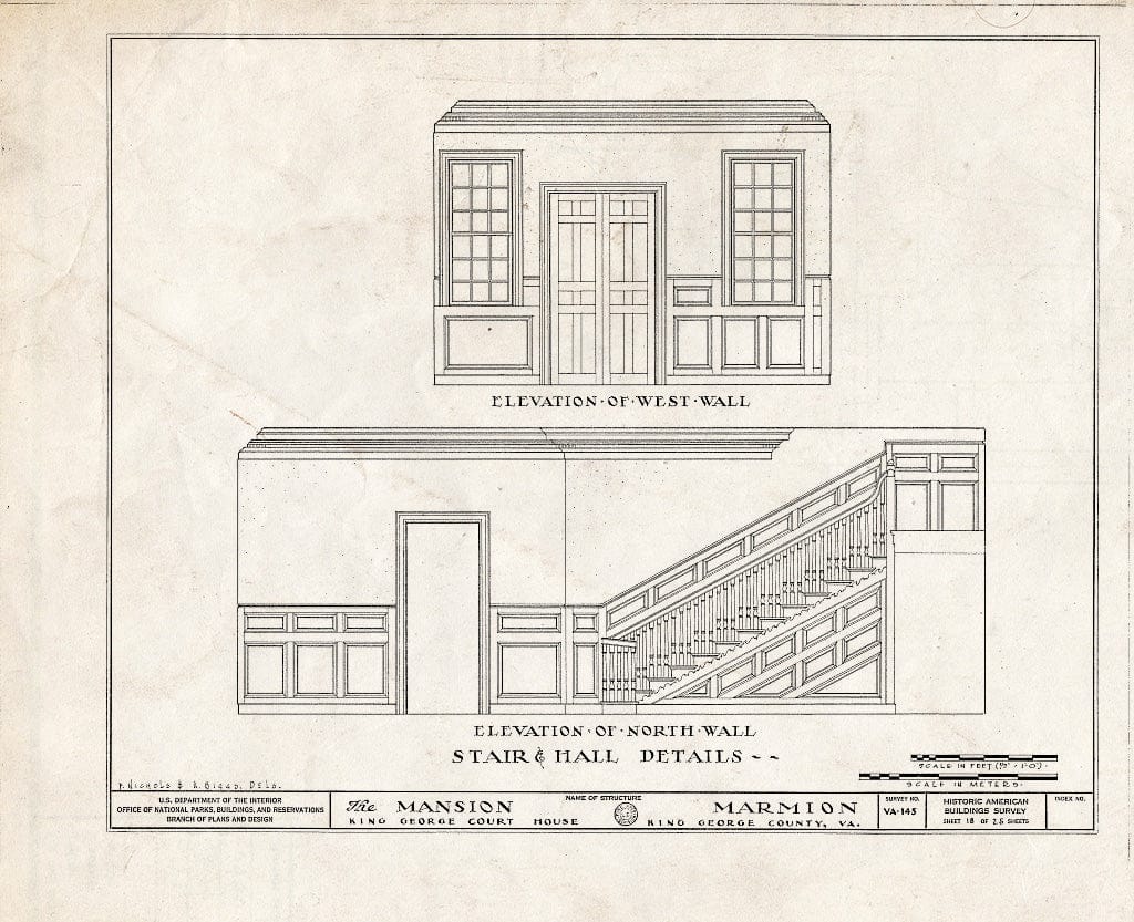 Blueprint HABS VA,50-Como.V,2- (Sheet 18 of 25) - Marmion, State Route 649 Vicinity, Comorn, King George County, VA