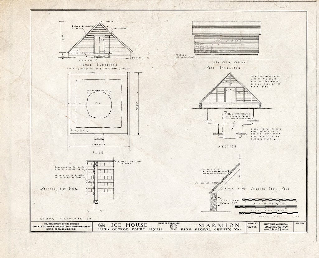 Blueprint HABS VA,50-Como.V,2- (Sheet 20 of 25) - Marmion, State Route 649 Vicinity, Comorn, King George County, VA