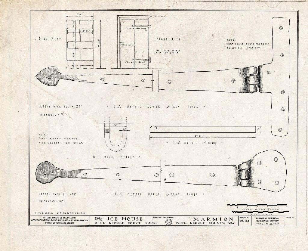 Blueprint HABS VA,50-Como.V,2- (Sheet 21 of 25) - Marmion, State Route 649 Vicinity, Comorn, King George County, VA