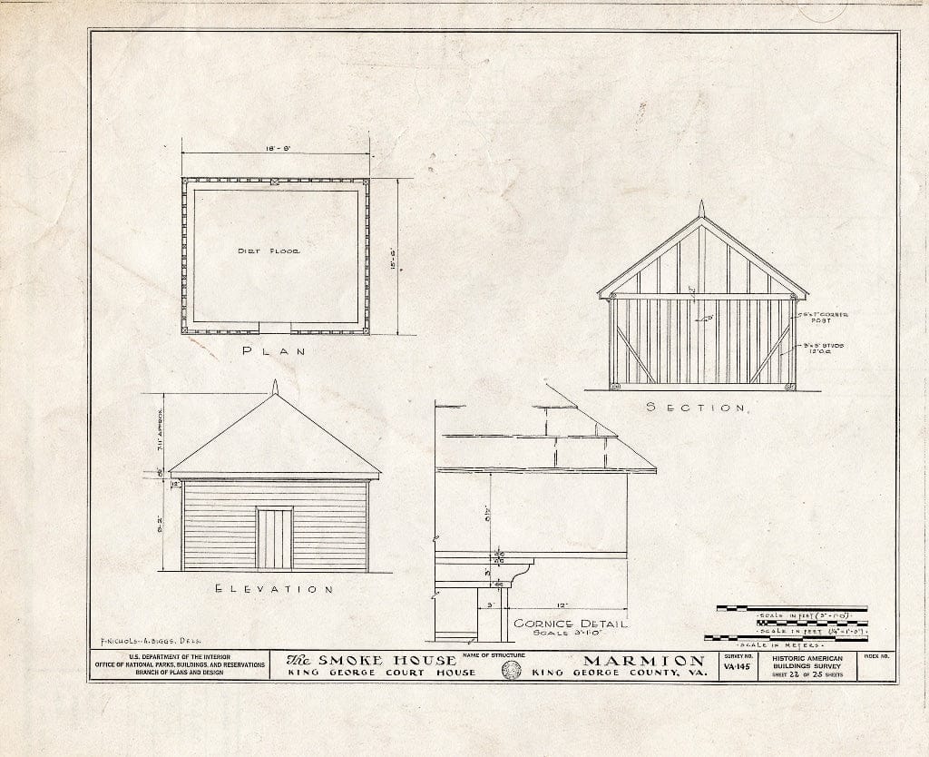 Blueprint HABS VA,50-Como.V,2- (Sheet 22 of 25) - Marmion, State Route 649 Vicinity, Comorn, King George County, VA