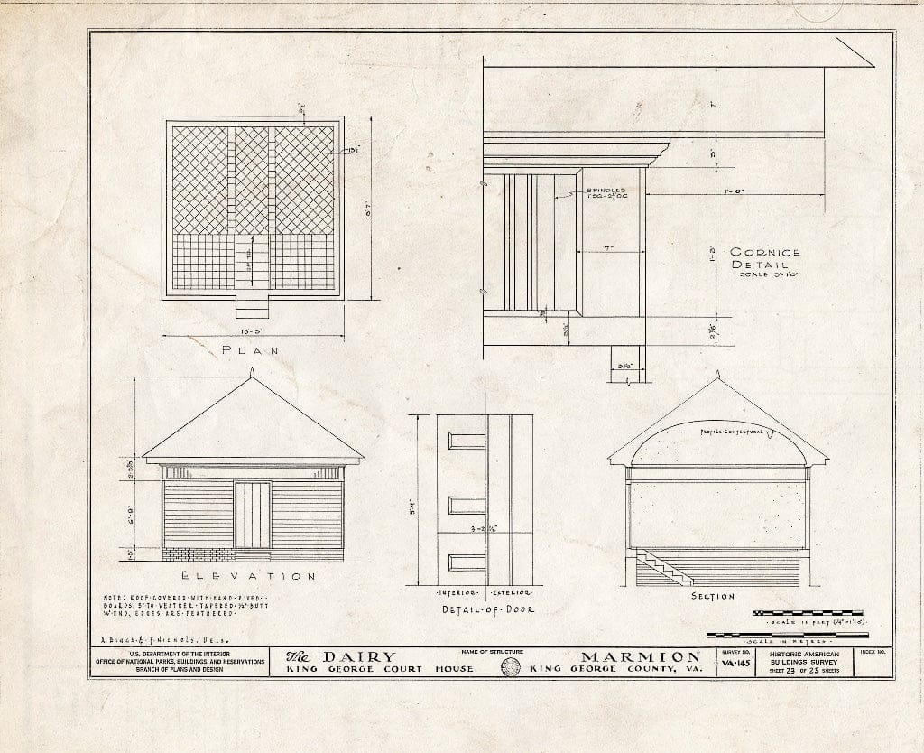 Blueprint HABS VA,50-Como.V,2- (Sheet 23 of 25) - Marmion, State Route 649 Vicinity, Comorn, King George County, VA