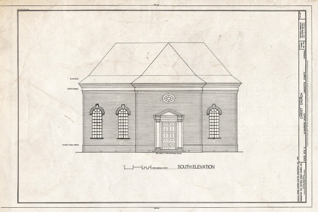 Blueprint HABS VA,52-KILM.V,1- (Sheet 6 of 13) - Christ Church, State Route 3, Kilmarnock, Lancaster County, VA