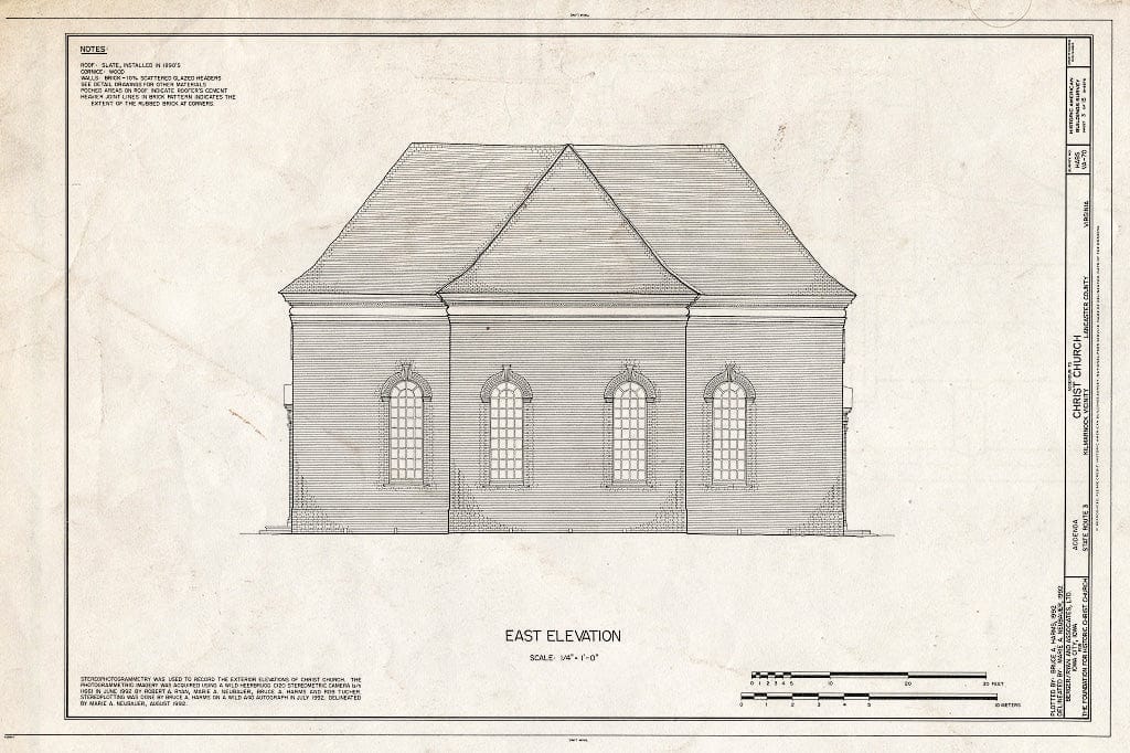 Blueprint HABS VA,52-KILM.V,1- (Sheet 3 of 15) - Christ Church, State Route 3, Kilmarnock, Lancaster County, VA