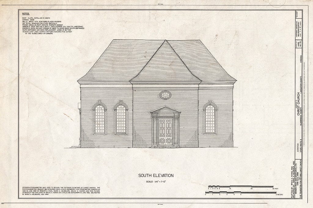 Blueprint HABS VA,52-KILM.V,1- (Sheet 4 of 15) - Christ Church, State Route 3, Kilmarnock, Lancaster County, VA