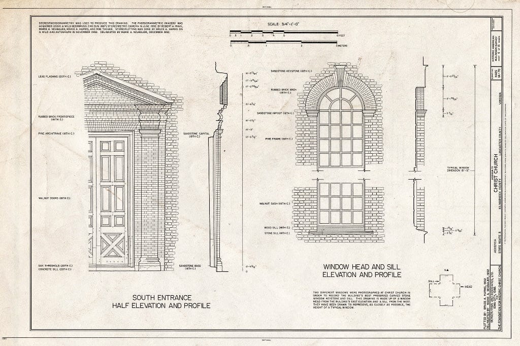 Blueprint HABS VA,52-KILM.V,1- (Sheet 6 of 15) - Christ Church, State Route 3, Kilmarnock, Lancaster County, VA